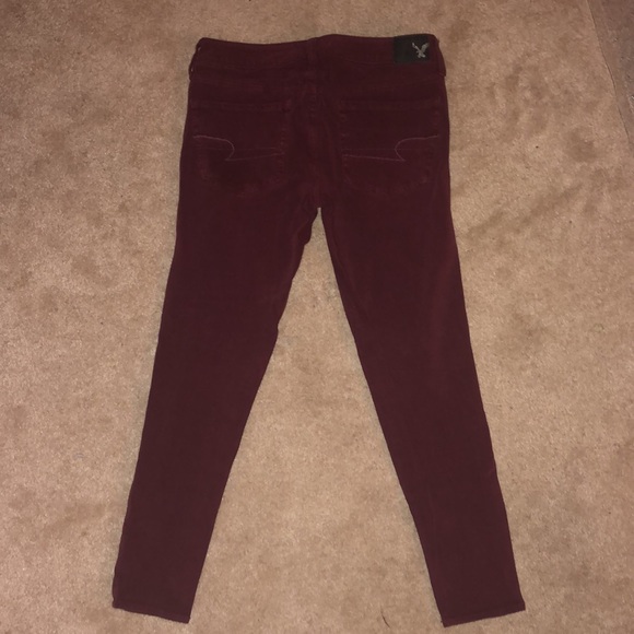 American Eagle Maroon Jeggings - Picture 2 of 4